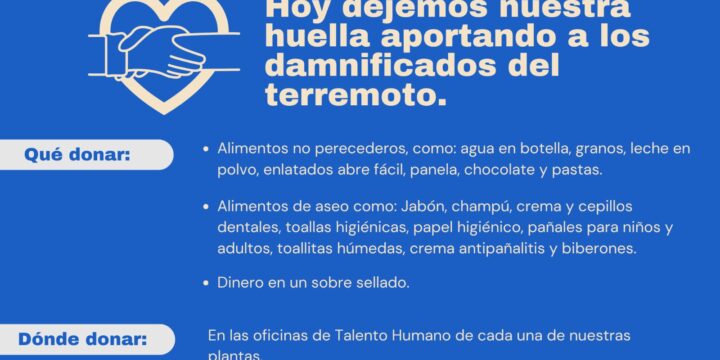 En nuestras oficinas de TH puedes donar para los afectados del sismo.